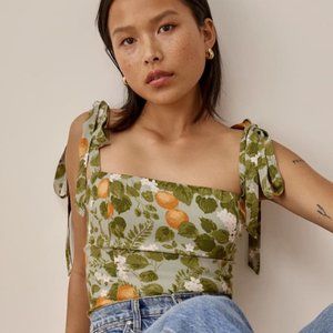 Reformation Ellora Top in Orange Grove size 4